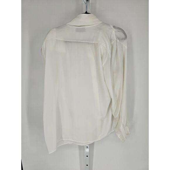 La Chine Plus by Galinda Wang White Polyester Scarf Neck Blouse Size 16W - Picture 4 of 4